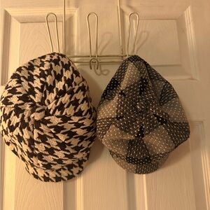 (SALE) 2 pc Stylish Black and White Patterned newsboy caps